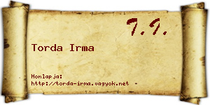 Torda Irma névjegykártya