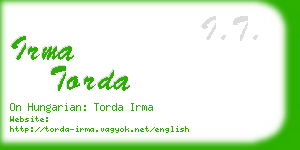 irma torda business card